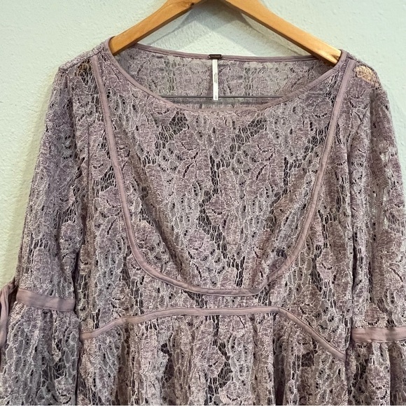 Free People lavender mauve size large lace tunic dress no slip - Picture 10 of 10